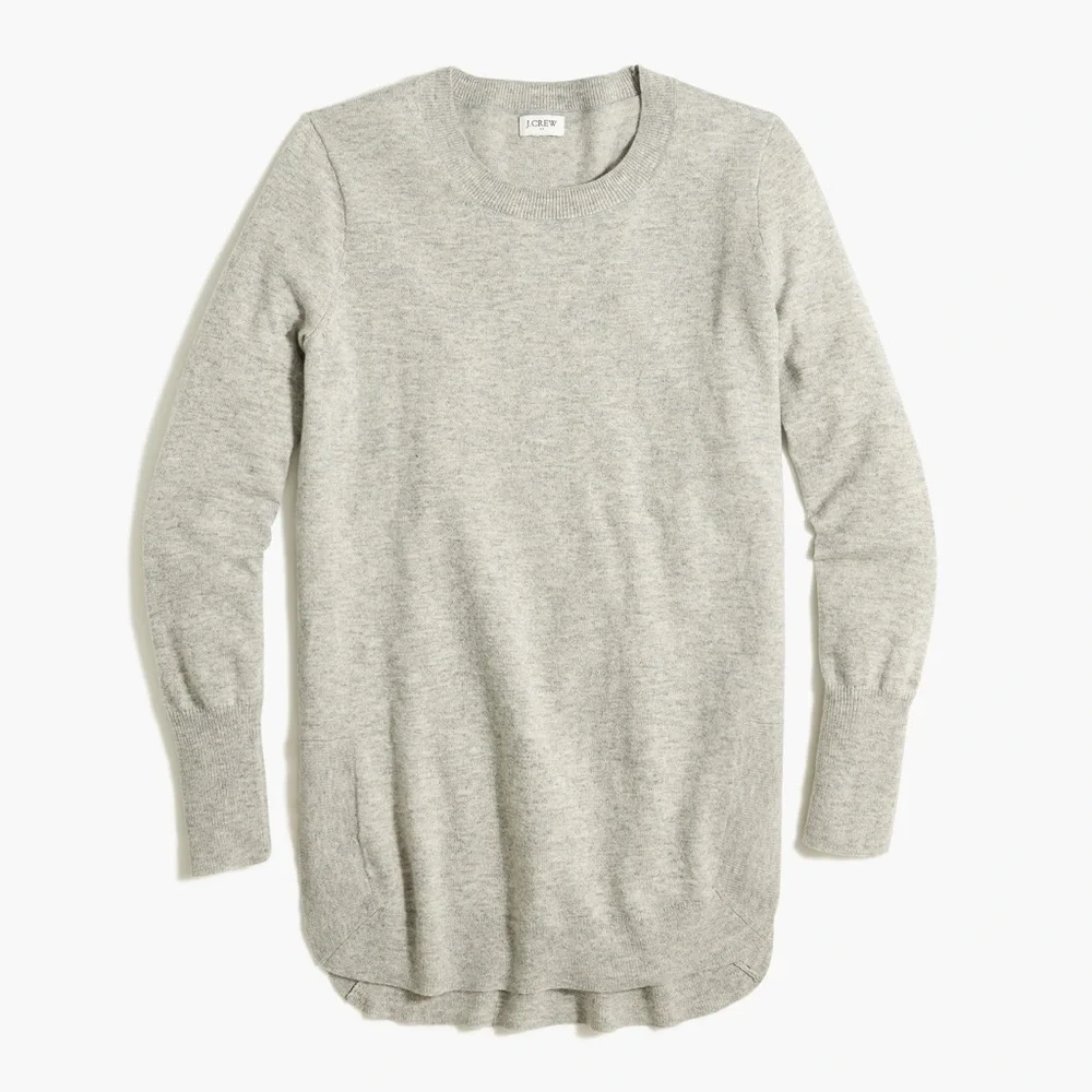 J. Crew Factory Wool-Blend Tunic Sweater in Heather Dove - Picture 1 of 14